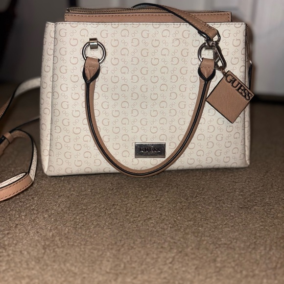 GUESS Beige and Brown Satchel - Picture 1 of 12